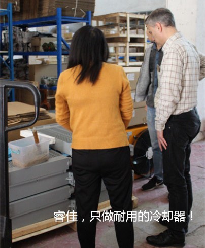 外國客戶參觀睿佳冷卻器裝配車間 外國客戶參觀睿佳冷卻器裝配車間